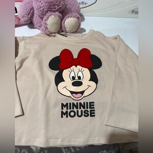 Zara Cream Minnie Mouse Long Sleeve Tee